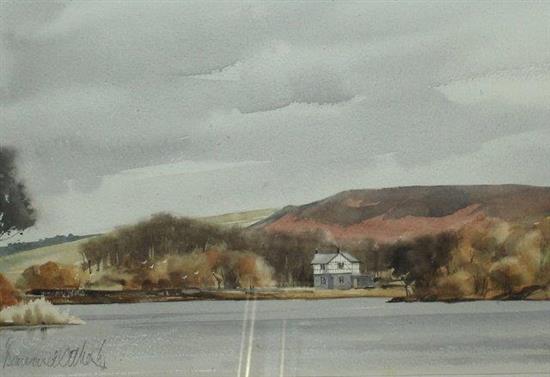 Bernard Atherton, watercolour, The Black and White House